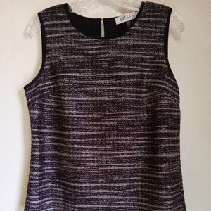 Kasper fitted metallic textured sleeveless blouse